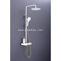 Brass Shower Mixer Set With Shelf Fashion White